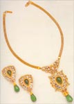Code KJGJC 2924Gold 22 ktWeight 85 gmsEmerald 18 ctDiamond Polki 12 ct, click here to see large picture.